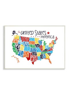 Stupell Industries The Kids Room By Stupell Use Rainbow Typography Map On White Background Rectangle Wall Plaque 11 X 0.5 X 15 Proudly Made In Usa  - Image 1