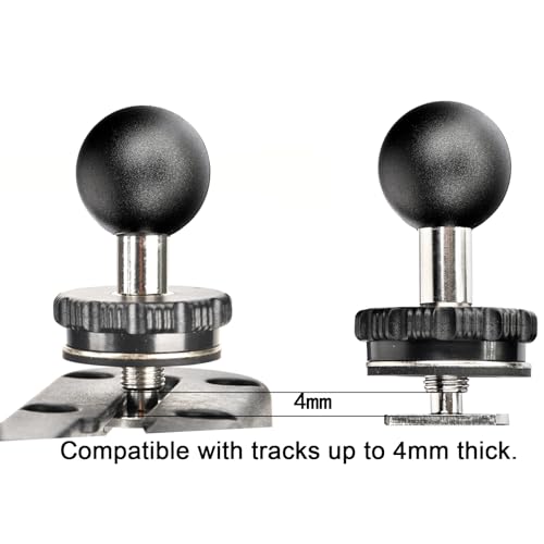 VAUBORTTI 1" Ball Mount for Track with T-Bolt Attachment Compatible with RAM Mount B Size Double Socket Arm - Image 3