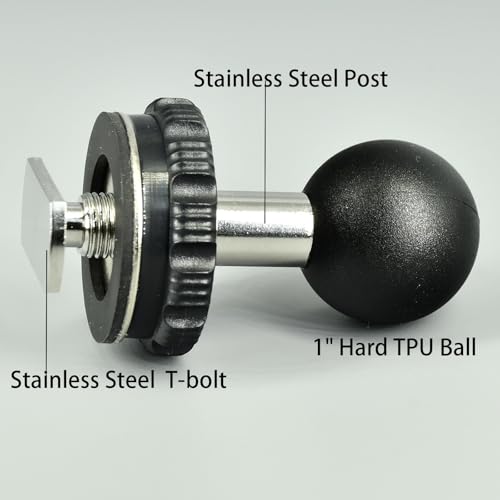 VAUBORTTI 1" Ball Mount for Track with T-Bolt Attachment Compatible with RAM Mount B Size Double Socket Arm - Image 2