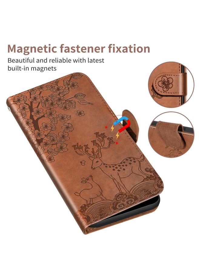 Zaboon Case For iPhone 11 Sika Deer Embossing Pattern Horizontal Flip PU Leather Case with Holder & Card Slot & Wallet & Photo Frame - Image 5