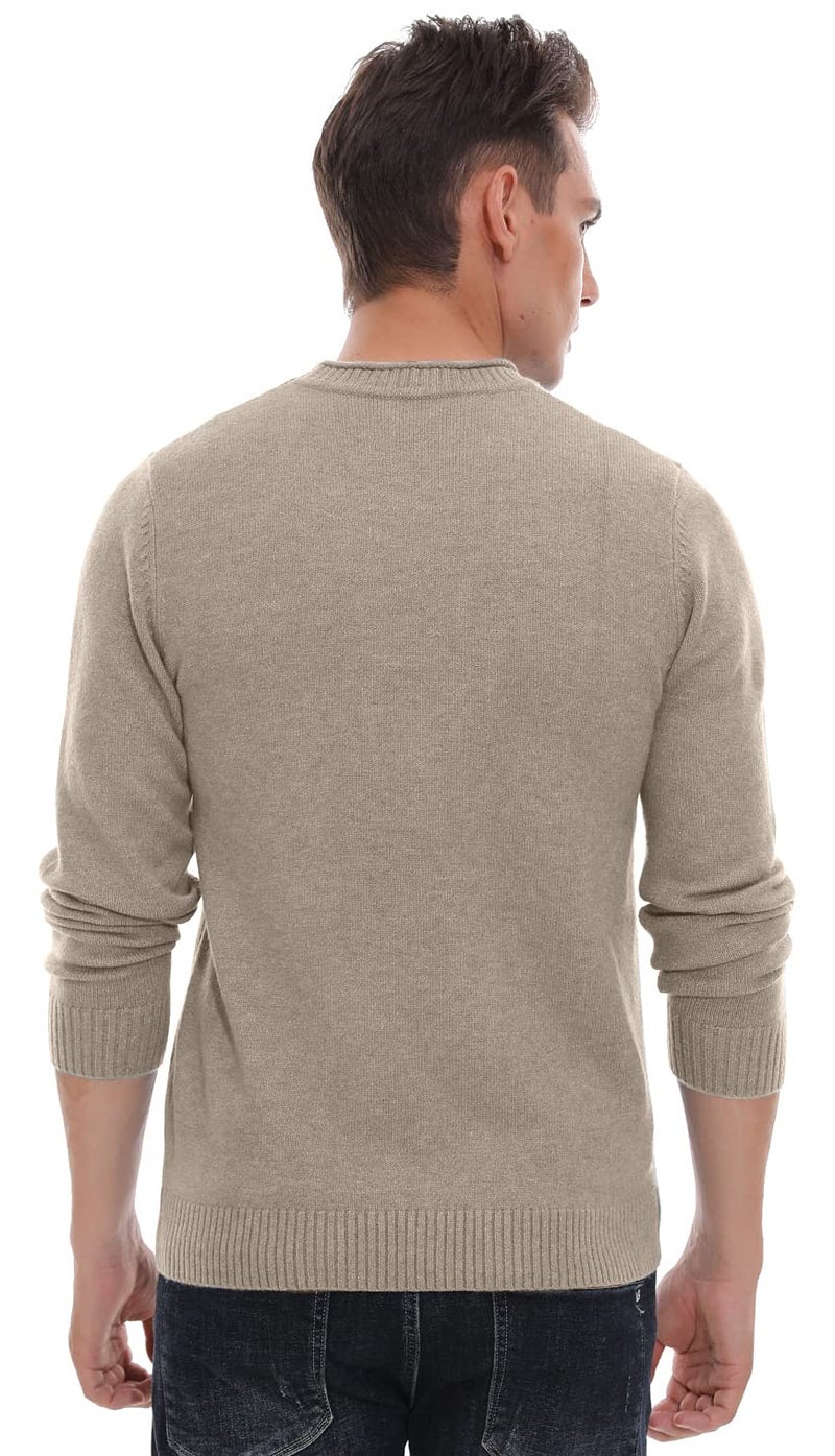 Sailwind Men's Crewneck Sweater Soft Casual Sweaters for Men Classic Pullover Sweaters Khaki - Image 4