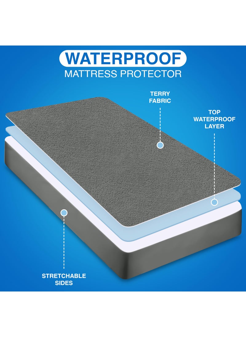 Utopia Bedding Utopia Bedding Waterproof Mattress Protector King Size  Premium Terry Mattress Cover 200 GSM  Breathable  Fitted Style with Stretchable Pockets (Gray)  - Image 4