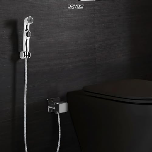 Orvos Health Faucet, Swivel, ABS Outer Body with Brass Pin Inside, Chrome Color, with 1 to 1.2 Meter Extendable SS 304 Shower Hose and Wall Hook, 360 Degree Rotatable Top - Image 2