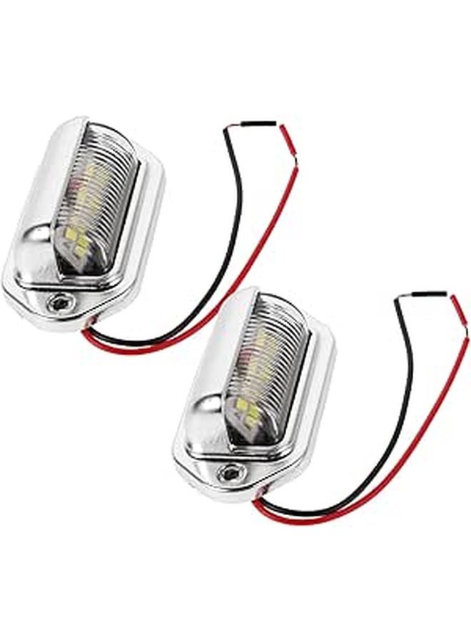 قطعتان من مصابيح LED الحمراء الدليلية للمقطورة لتركيب سهل على لوحة الترخيص للشاحنات ومركبات الدفع الرباعي - Image 1