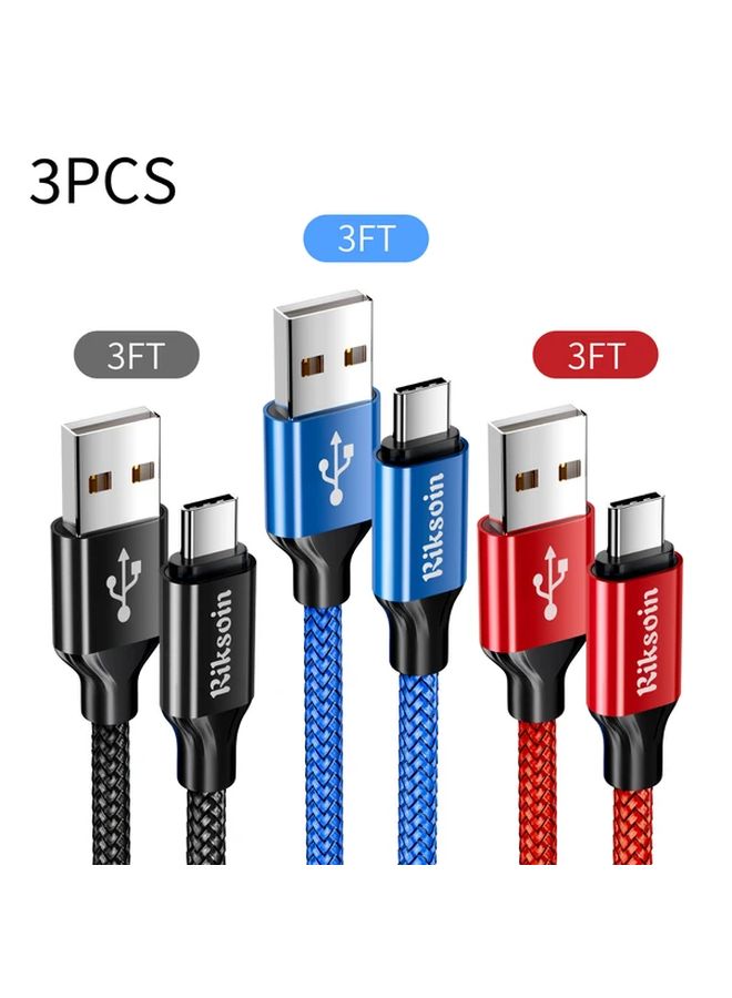 RIKSOIN USB C Charger 3A Fast 6FT Cable for iPhone Samsung Galaxy Android - Image 1