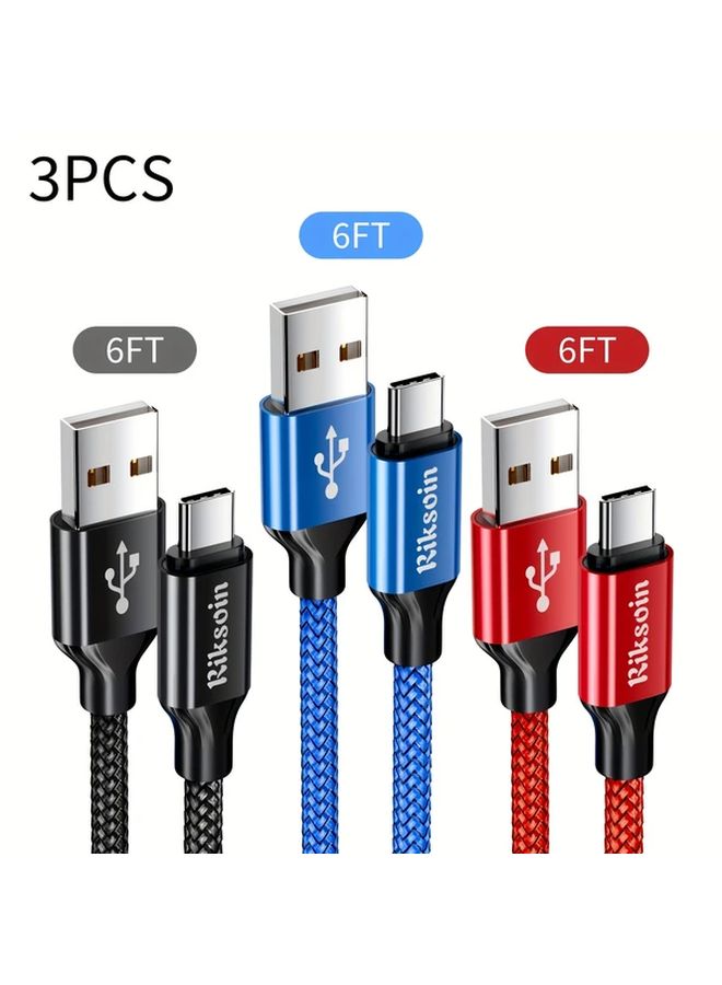 RIKSOIN USB C Charger 3A Fast 6FT Cable for iPhone Samsung Galaxy Android - Image 3