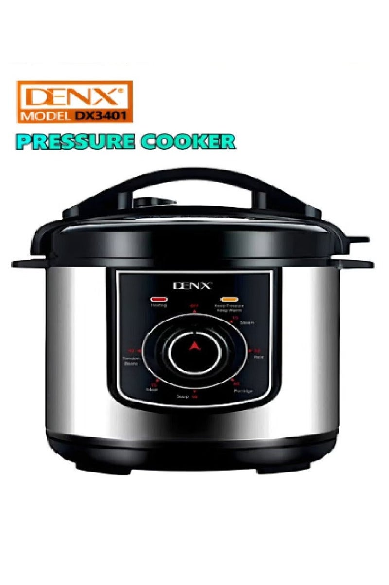 Denx Electric Pressure Cooker, 8‑Litre – 1300 W Fast‑Cook, 1.8 mm Thick Inner Pot, Keep‑Warm & Reheat, Safety Lock, Measuring Cup + Rice Ladle Included - Image 2