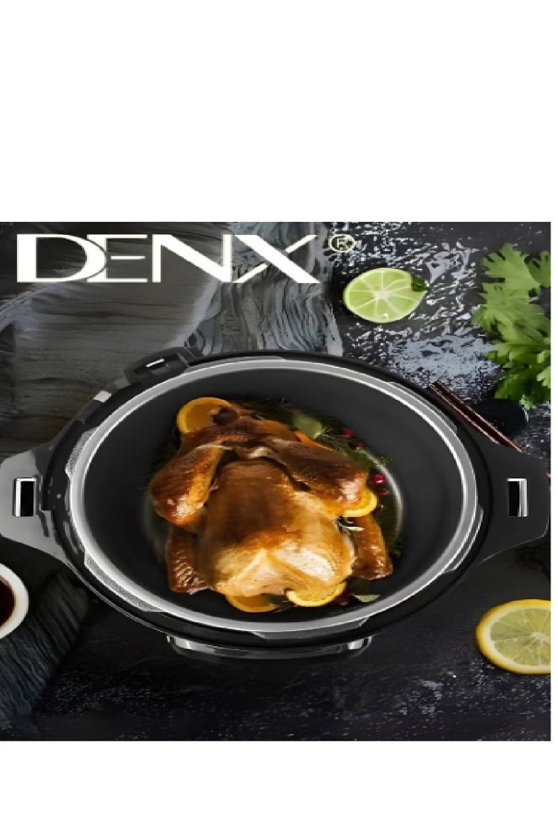 Denx Electric Pressure Cooker, 8‑Litre – 1300 W Fast‑Cook, 1.8 mm Thick Inner Pot, Keep‑Warm & Reheat, Safety Lock, Measuring Cup + Rice Ladle Included - Image 1