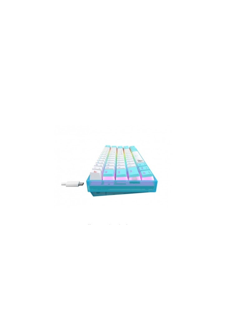 هافيت لوحة مفاتيح الألعاب USB-C Rgb Membrane أزرق/أبيض Kb877L - Image 2