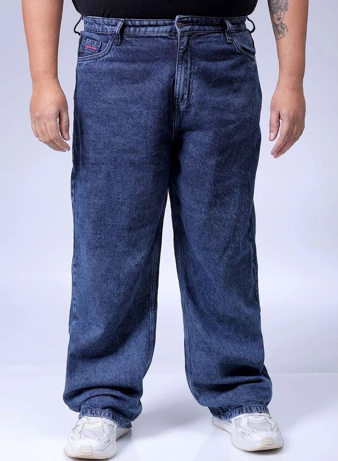 Plus Size Men Solid Baggy Fit Jeans By HardSoda