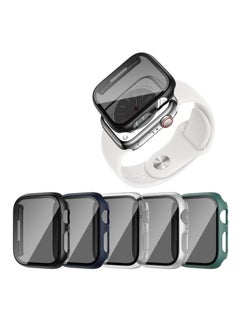 Y&D 5Pcs Privacy Screen Protector Compatible for Watch Series 7/8 45mm,(Not Glass)Anti Spy Private Tempered Glass Film PC Hard Bumper Ultra-Thin Protective Face Cover Accessories  - Image 1