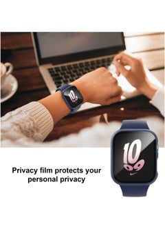 Y&D 5Pcs Privacy Screen Protector Compatible for Watch Series 7/8 45mm,(Not Glass)Anti Spy Private Tempered Glass Film PC Hard Bumper Ultra-Thin Protective Face Cover Accessories  - Image 4
