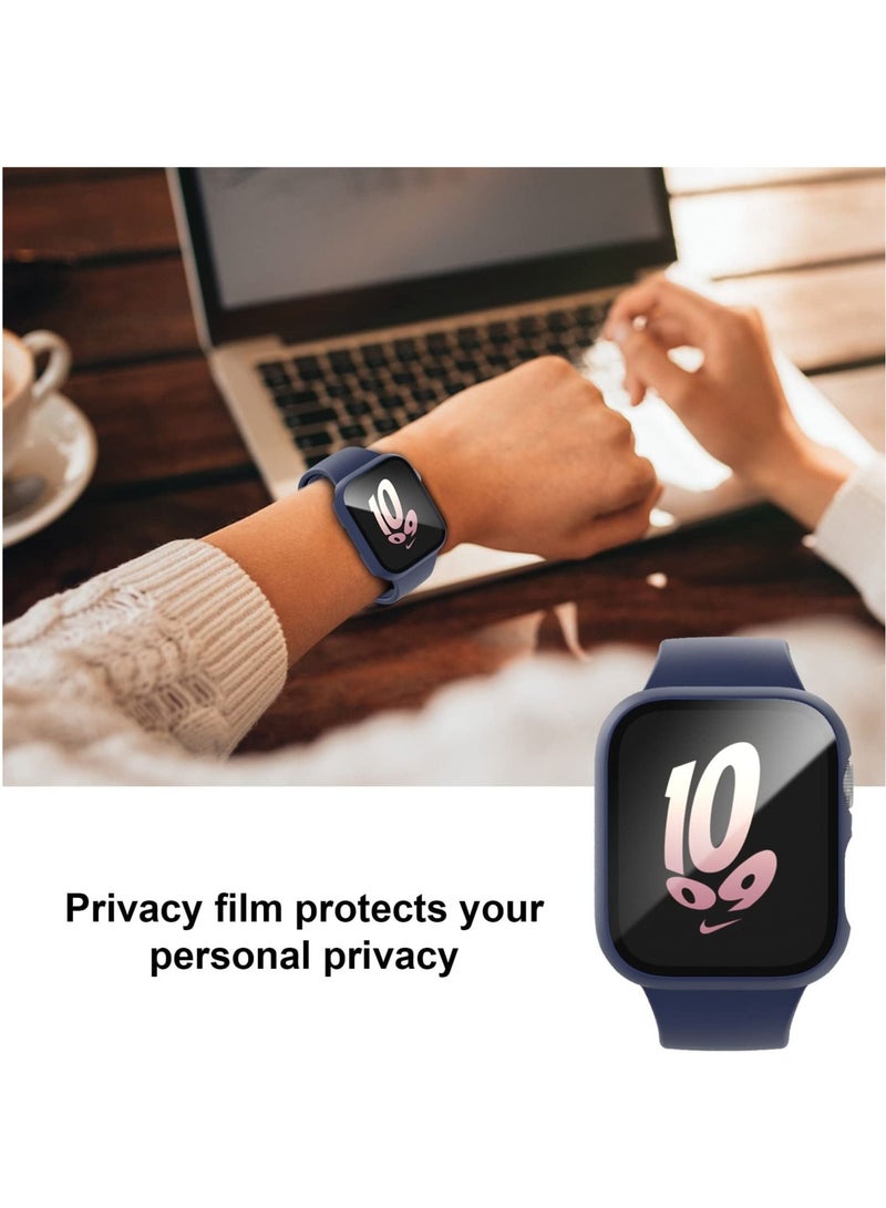 Y&D 5Pcs Privacy Screen Protector Compatible for Watch Series 7/8 45mm,(Not Glass)Anti Spy Private Tempered Glass Film PC Hard Bumper Ultra-Thin Protective Face Cover Accessories  - Image 4