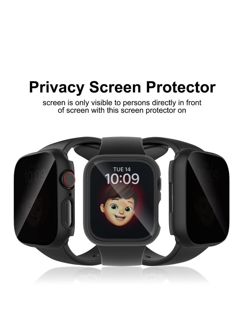 Y&D 5Pcs Privacy Screen Protector Compatible for Watch Series 7/8 45mm,(Not Glass)Anti Spy Private Tempered Glass Film PC Hard Bumper Ultra-Thin Protective Face Cover Accessories  - Image 2