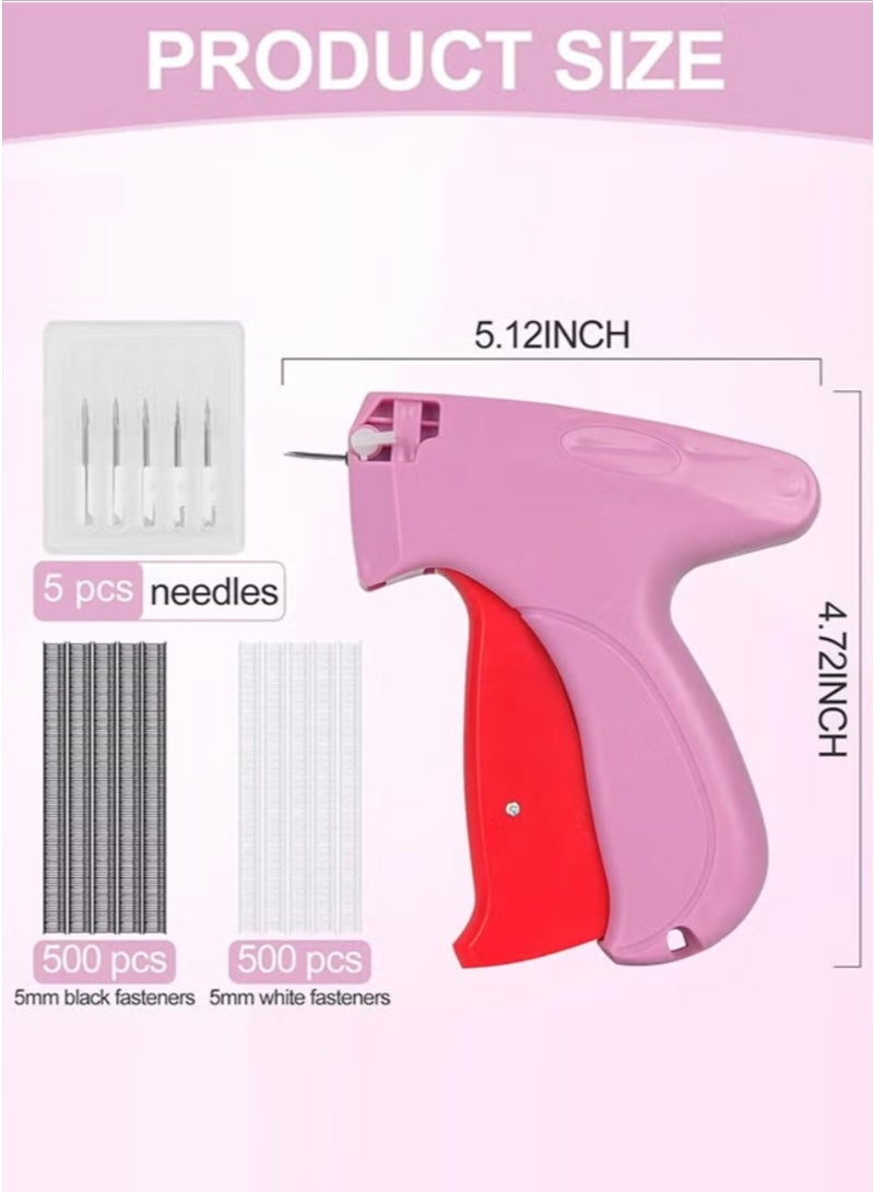 Tagging Gun for Clothing, Fine Stitch Mini Stitch Gun for Clothes, Quick Clothing Fixer, Hemming Sewing Tool Kit, Includes 1000 Fasteners, Great for Garment Repair ​(Pink) - Image 3