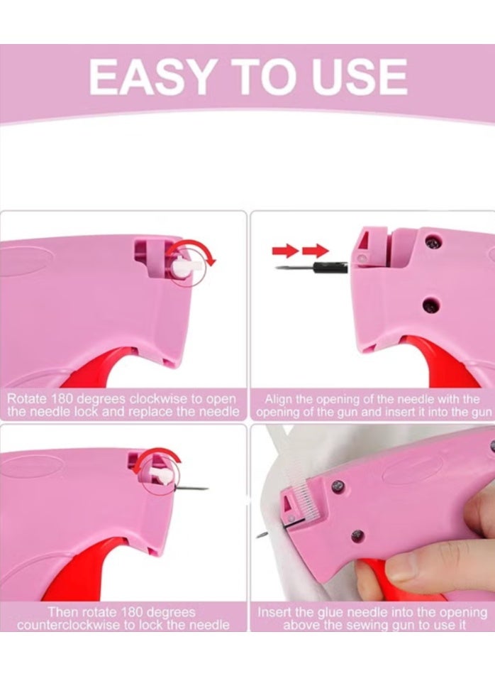 Tagging Gun for Clothing, Fine Stitch Mini Stitch Gun for Clothes, Quick Clothing Fixer, Hemming Sewing Tool Kit, Includes 1000 Fasteners, Great for Garment Repair ​(Pink) - Image 5