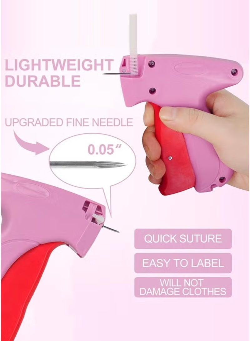 Tagging Gun for Clothing, Fine Stitch Mini Stitch Gun for Clothes, Quick Clothing Fixer, Hemming Sewing Tool Kit, Includes 1000 Fasteners, Great for Garment Repair ​(Pink) - Image 1