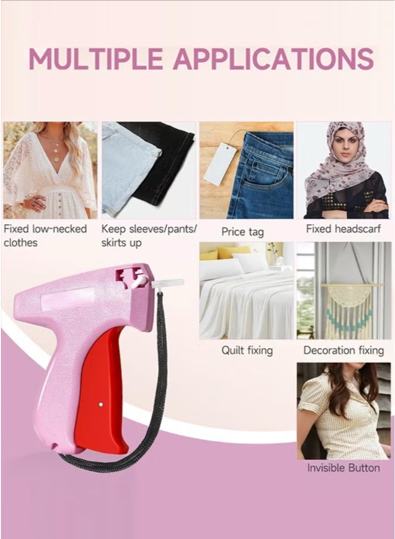 Tagging Gun for Clothing, Fine Stitch Mini Stitch Gun for Clothes, Quick Clothing Fixer, Hemming Sewing Tool Kit, Includes 1000 Fasteners, Great for Garment Repair ​(Pink) - Image 4