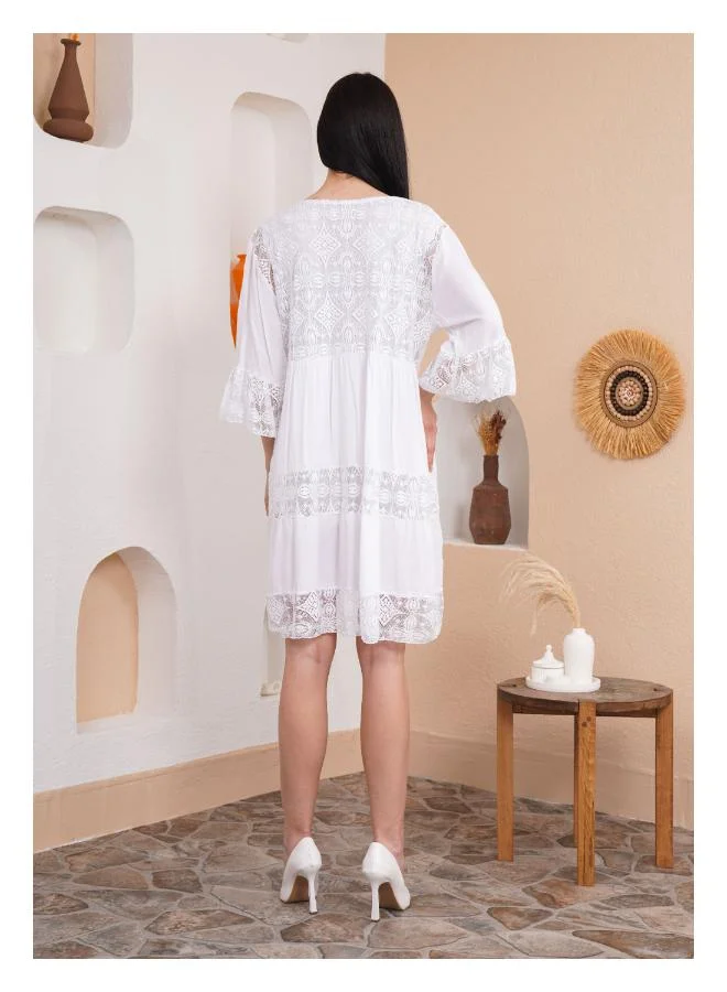 Hoxton Gal Lace Trimmed Dress