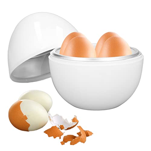 BOENLU Microwave Egg Cooker for 4 Eggs,Hard Boiled Egg Cooker Compact Microwave Safe Egg Boiler for Hard Soft or Poached Eggs Space Saving Design - Image 1