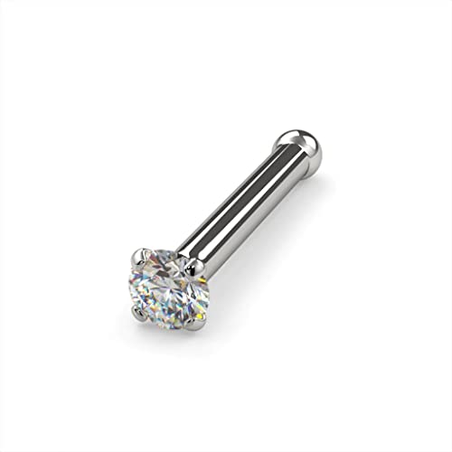 FreshTrends خاتم أنف من الذهب الأبيض عيار 14 قيراط مع الماس FreshTrends SI1-1.5mm (0.015 قيراط) - 20G - Image 1