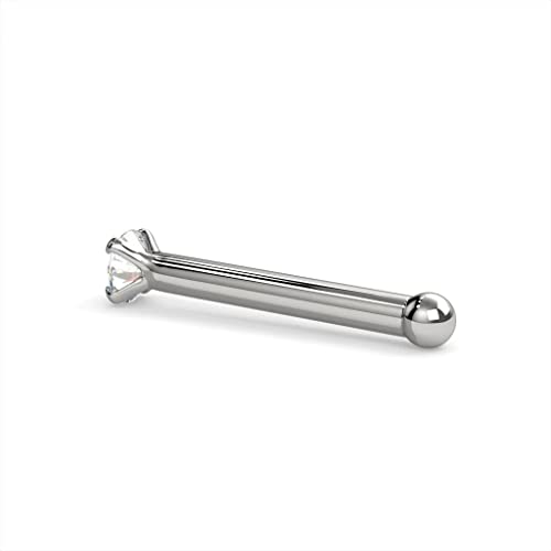 FreshTrends خاتم أنف من الذهب الأبيض عيار 14 قيراط مع الماس FreshTrends SI1-1.5mm (0.015 قيراط) - 20G - Image 2