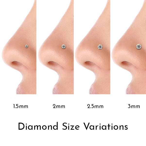 FreshTrends خاتم أنف من الذهب الأبيض عيار 14 قيراط مع الماس FreshTrends SI1-1.5mm (0.015 قيراط) - 20G - Image 5