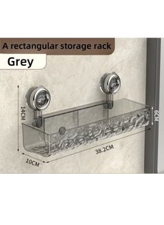 MLADEN Wall-Mounted Bathroom Shower Caddy with 4 Hooks,Transparent Bathroom Storage Rack Makeup Organizer Suction Cup Style Bathroom Organizer,Large Capacity Hanging Bathroom Storage Shelf No Drilling Bathroom Shower Shelf,Rustproof Shower Shelf for Bathroom, Dorm, Toilet, Kitchen  - Image 2