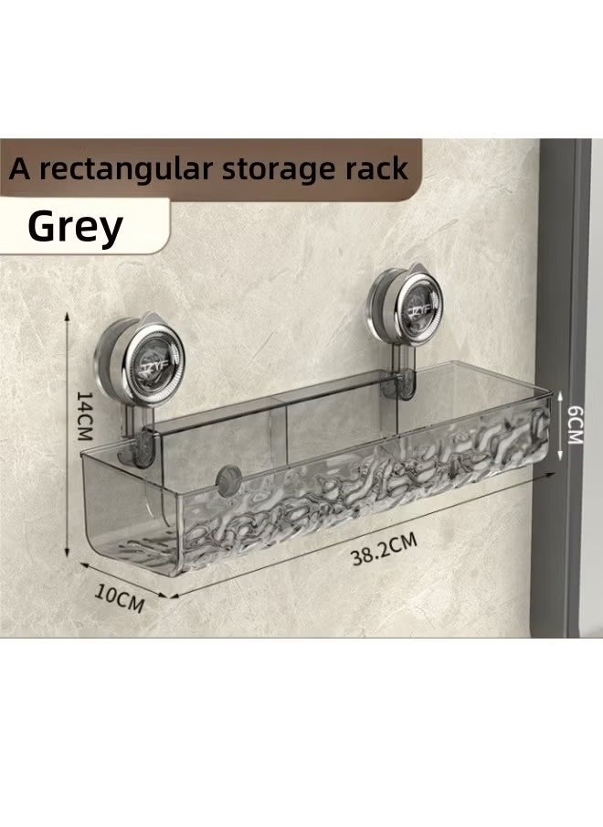 MLADEN Wall-Mounted Bathroom Shower Caddy with 4 Hooks,Transparent Bathroom Storage Rack Makeup Organizer Suction Cup Style Bathroom Organizer,Large Capacity Hanging Bathroom Storage Shelf No Drilling Bathroom Shower Shelf,Rustproof Shower Shelf for Bathroom, Dorm, Toilet, Kitchen  - Image 2
