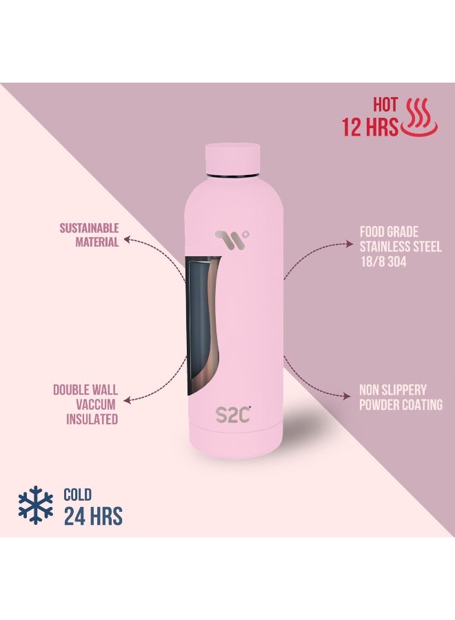 S2C Water Bottle Stainless Steel 750ml - Double Wall insulated Water Bottles for Hot Water Gym Bottle Stainless Steel Water Bottle for Kids School Flask Bottle Hot water bottle - Image 2