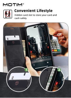 Motim iPhone 14 Pro Max Wallet Case with Card Holder & Kickstand, Premium Leather Phone Case for iPhone 14 Pro Max, Adjustable Stand, Full Shockproof Protection Magnetic Flip Cover with Wallet Card Holder  - Image 5