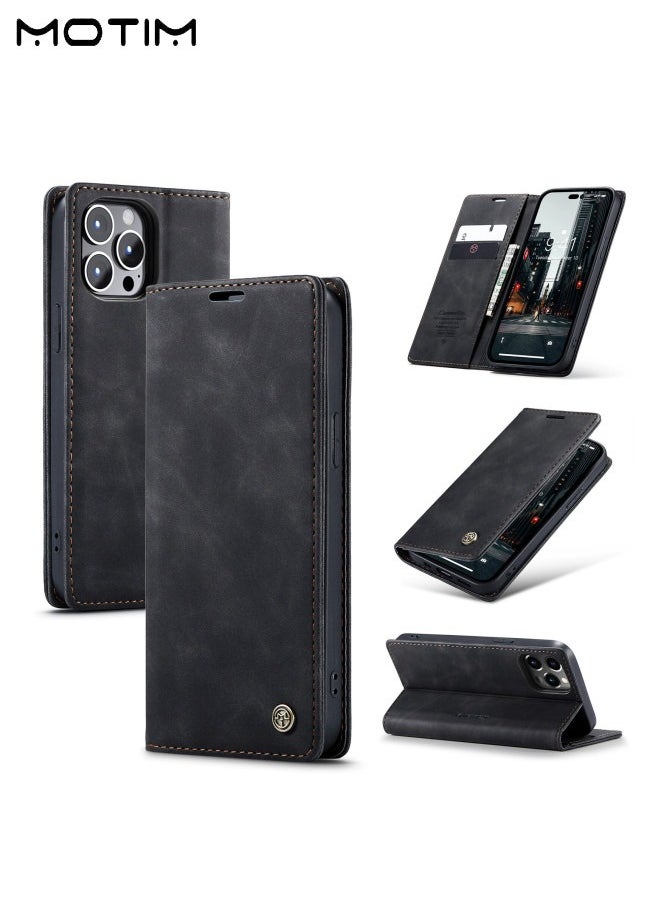 Motim iPhone 14 Pro Max Wallet Case with Card Holder & Kickstand, Premium Leather Phone Case for iPhone 14 Pro Max, Adjustable Stand, Full Shockproof Protection Magnetic Flip Cover with Wallet Card Holder  - Image 2