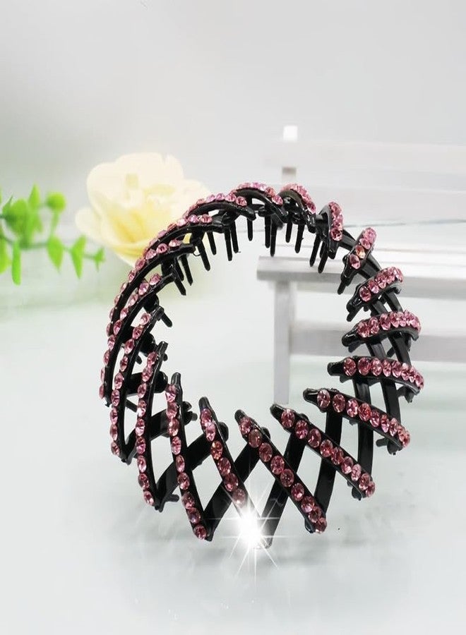 YANWENX 6 PCS Bird’s Nest Hair Clips - Rhinestone Expandable Ponytail Holder, Retractable Hair Loops with Flocking, Multi-Color Hair Accessories for Girls & Women - Image 5