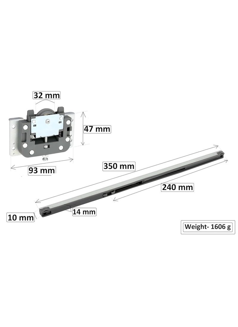 AIVIN AIVIN Stainless Steel Heavy Duty Top Screw Soft Close Wardrobe Sliding Double Track Door Roller for Wardrobe Sliding Doors Wooden Sliding Doors Glass Sliders Color Silver  - Image 3