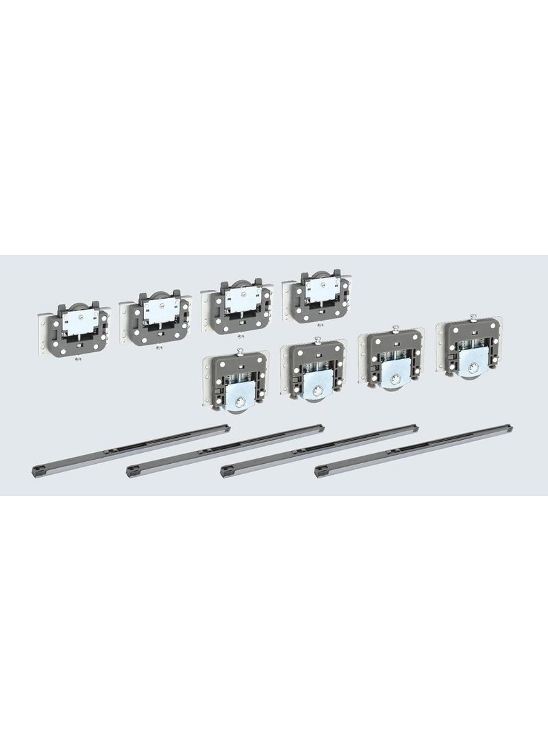 AIVIN AIVIN Stainless Steel Heavy Duty Top Screw Soft Close Wardrobe Sliding Double Track Door Roller for Wardrobe Sliding Doors Wooden Sliding Doors Glass Sliders Color Silver  - Image 1