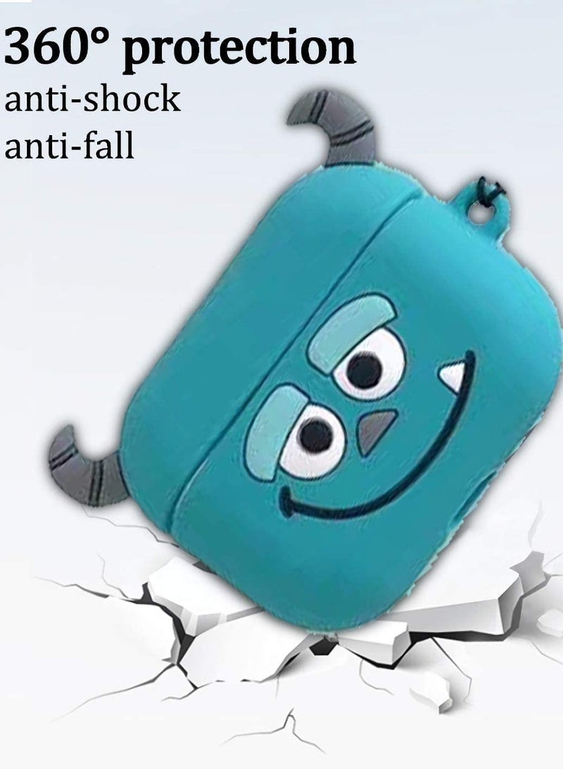 AirPods Pro Case, Shockproof Protective Silicone Cover for AirPods Pro Funny Design (Shelby Monsters Inc.), Soft Silicone Shockproof Cover with Carabiner, Case for AirPods Pro Earphone  - Image 4