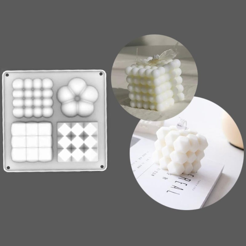 Skytail قالب شمعة فقاعية من سيليكون 4 تجويف لصنع الشموع في عيد الحب هدايا للأزواج الصنع اليدوي DIY كعكة الشوكولاتة صابون صب الراتنج - Image 3