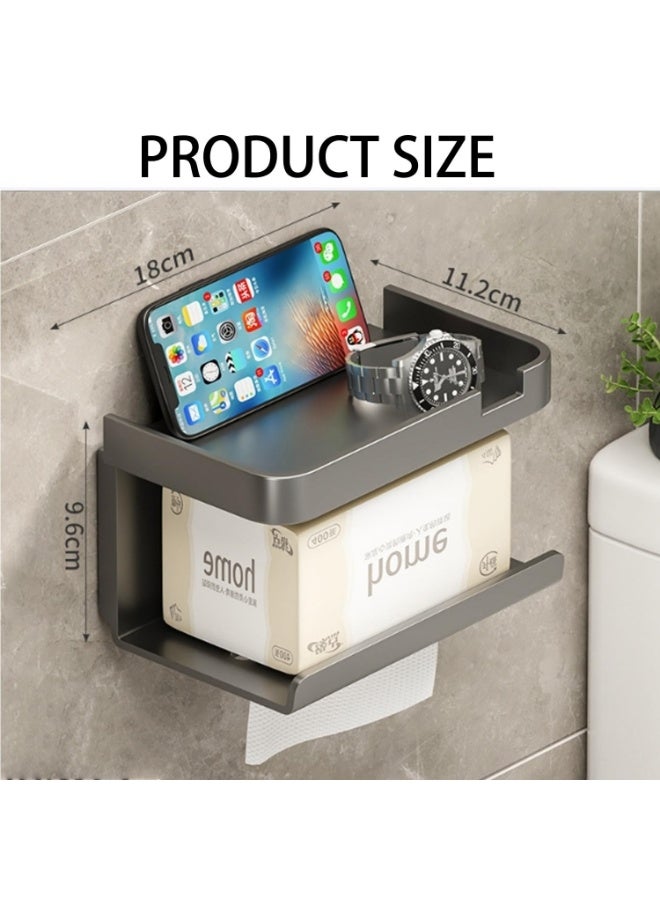 XiuWoo Toilet Paper Holder Wall Mount, Bathroom Tissue Holder With Shelf, Toilet Paper Roll Holder For Bathroom Home Living Room Toilet - Image 4
