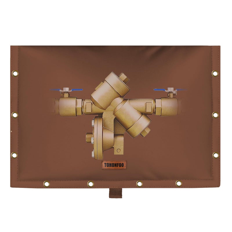 Backflow Preventer Cover Insulated Pouch 5F Pressure Reducing Value Cover Winter Water Well Pump Covers Sprinkler Valve Cover Insulated Protects from Severe Snow and Intense Sun
