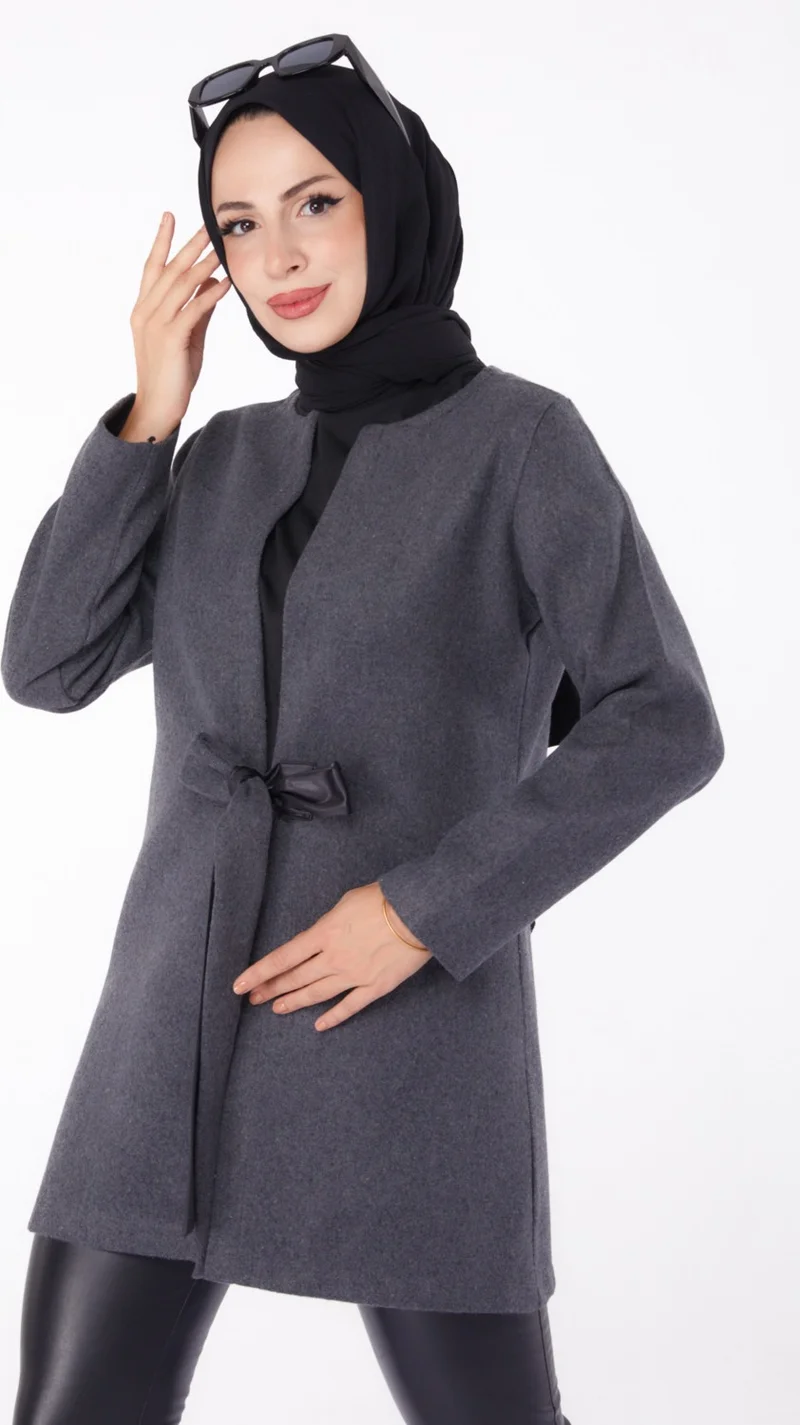 Tofisa Plain Medium Women's Anthracite Cashmere Jacket - 13286