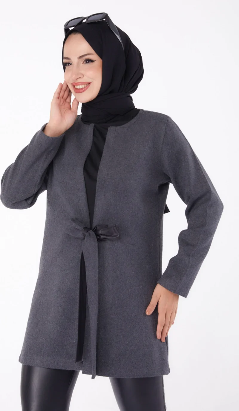 Tofisa Plain Medium Women's Anthracite Cashmere Jacket - 13286