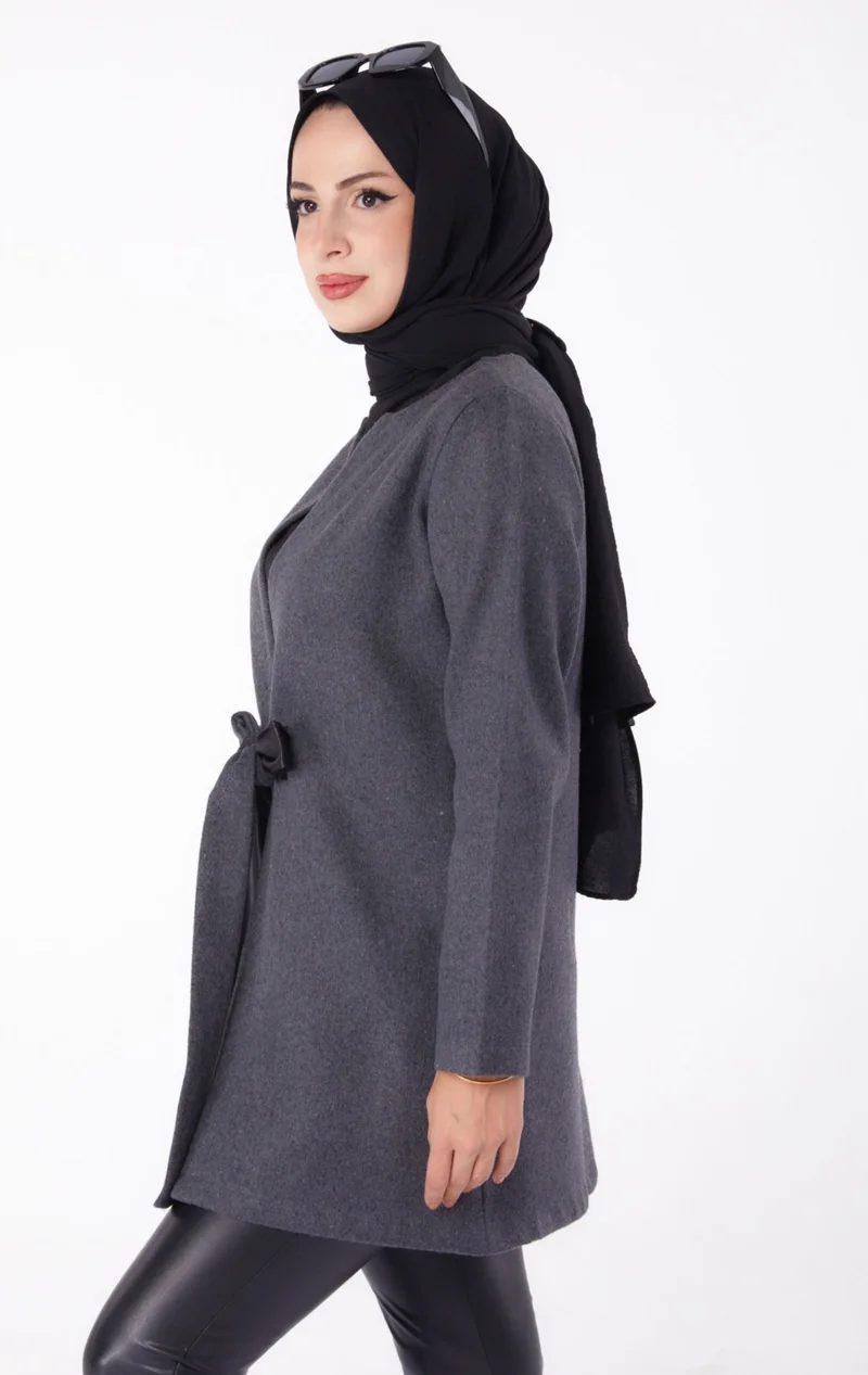 Tofisa Plain Medium Women's Anthracite Cashmere Jacket - 13286
