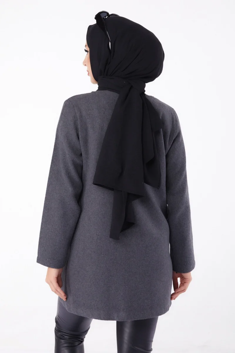 Tofisa Plain Medium Women's Anthracite Cashmere Jacket - 13286