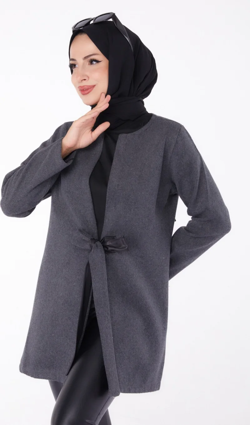 Tofisa Plain Medium Women's Anthracite Cashmere Jacket - 13286