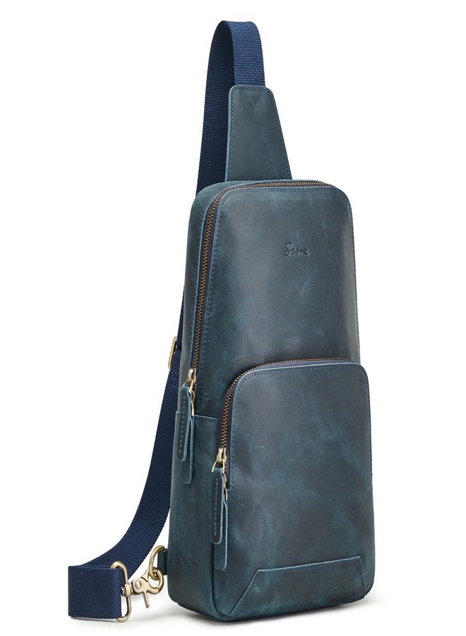 S-ZONE Sling Bag for Men Women RFID Blocking Genuine Leather Crossbody Shoulder Bag Backpack Hiking Daypack Travel - Image 1