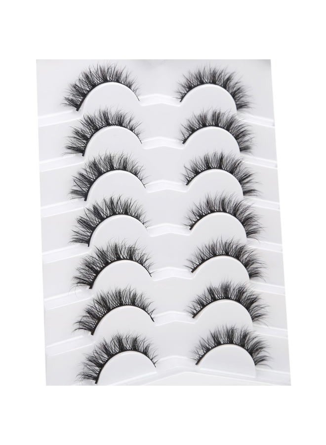Pooplunch False Eyelashes Cat Eye Lashes Natural Cluster Extension Look Wispy Short Volume 8D Faux Mink Lashes Fake Eyelashes Strips 7 Pairs Pack - Image 5