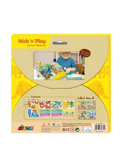 Avenir Avenir Stick 'N Play Series - Safari Animals | 200+ Reusable Stickers for Endless Fun! Create Play Scenes with 8 Illustrated Theme Cards, Make Your Own Animal Figures | For Kids 3+  - Image 2