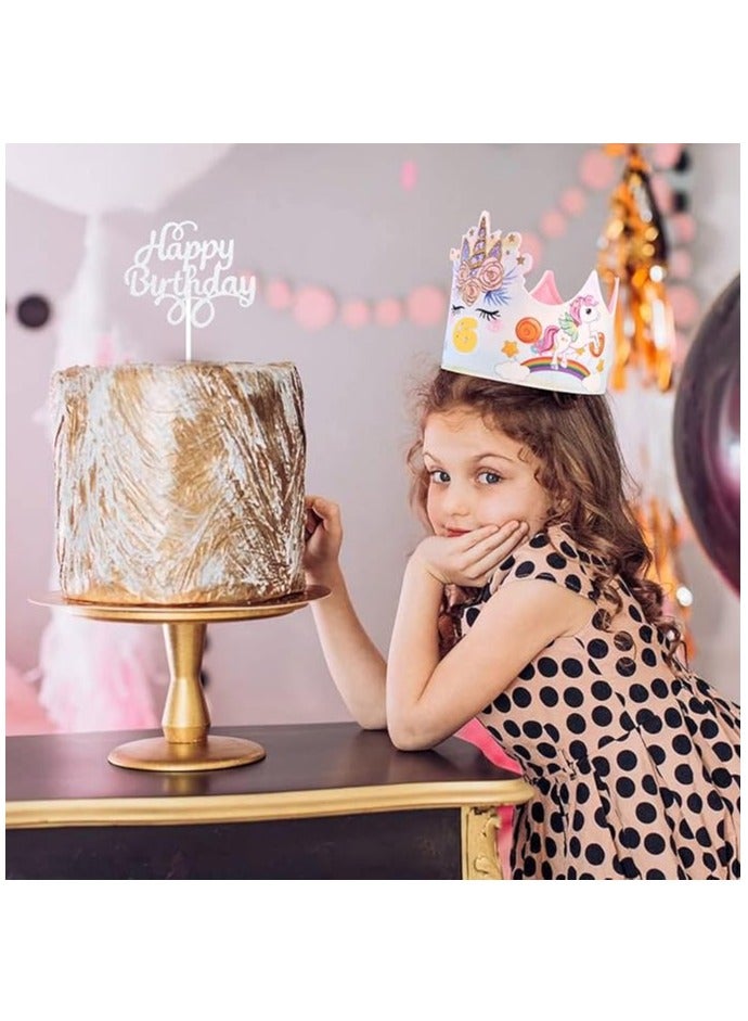 SYOSI Birthday Crown, Birthday Children's Crown Girls Interchangeable Numbers from 0-9, Stickers Birthday Fabric Crown Gifts for Girls Boys Children Birthday Decoration  - Image 5