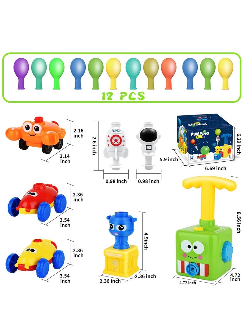 SYOSI Balloon Powered Launch Car. Inflatable Balloon Pump Hand Push Mini Plastic Air Power Balloon Racer Vehicle. Kids Toy Gift - Image 2