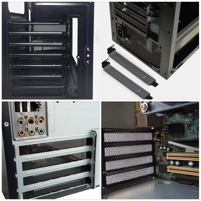 غطاء لوحة تهوية شبكية معدني 20 قطعة لمنافذ PCI في هيكل الكمبيوتر أسود - Image 3